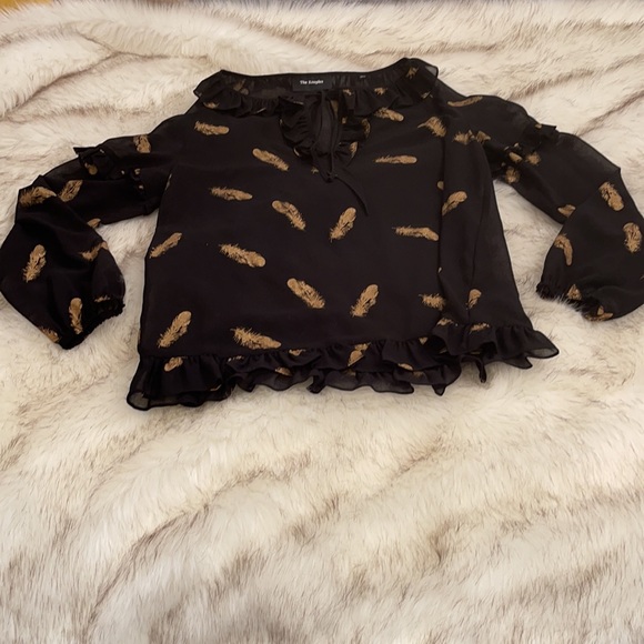 The Kooples Metallic Feathers Muslin Top - Picture 5 of 6